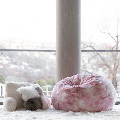 Cloud Plush Fur Bean Bag - Marble Pink