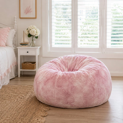 Cloud Plush Fur Bean Bag - Marble Pink