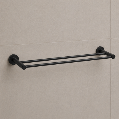 Reno Double Towel Rail - Matt Black