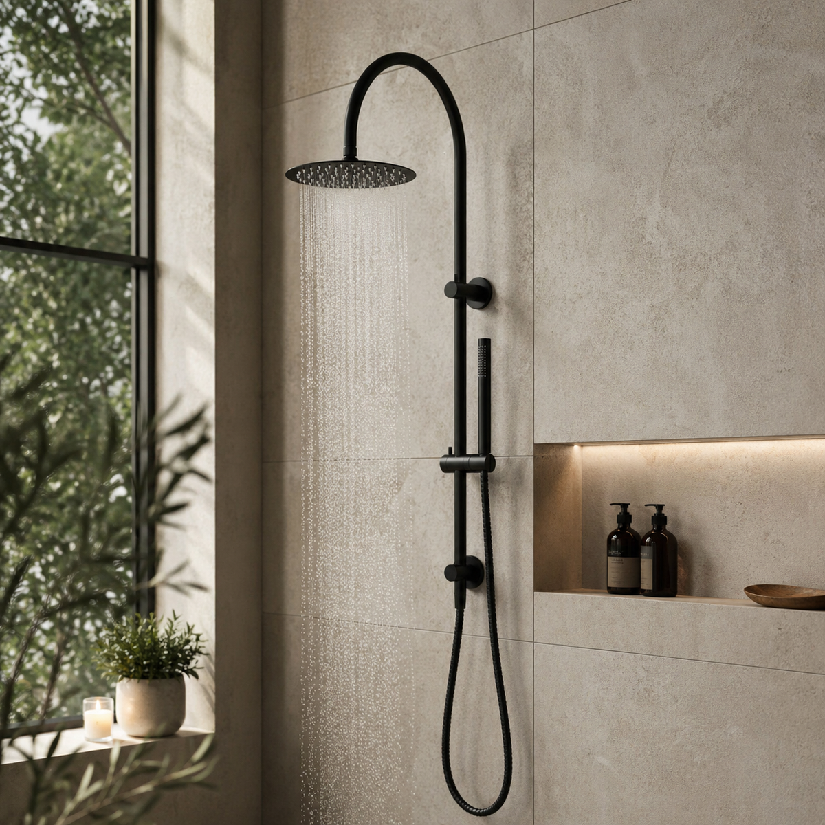 Reno Combination Shower - Matt Black