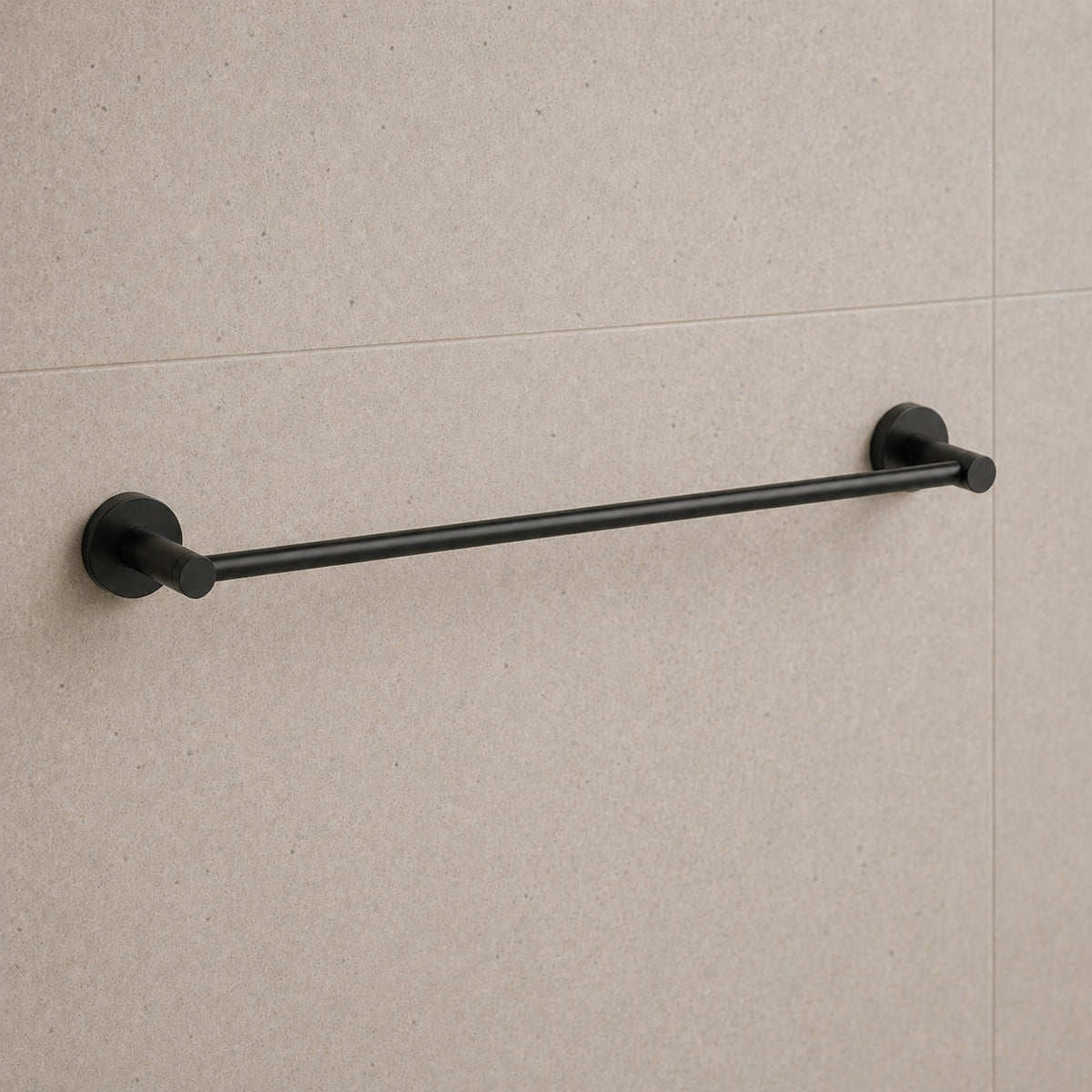 Reno Single Towel Rail - Matt Black