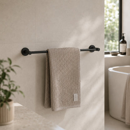 Reno Single Towel Rail - Matt Black