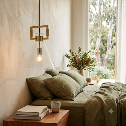 Maya Glass Pendant Light - Gold Hardware
