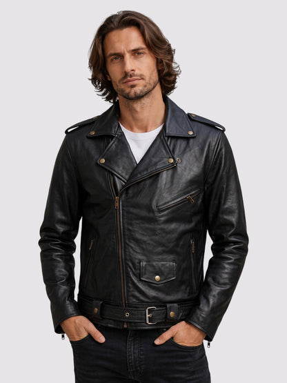 Black Leather Motorcycle Jacket