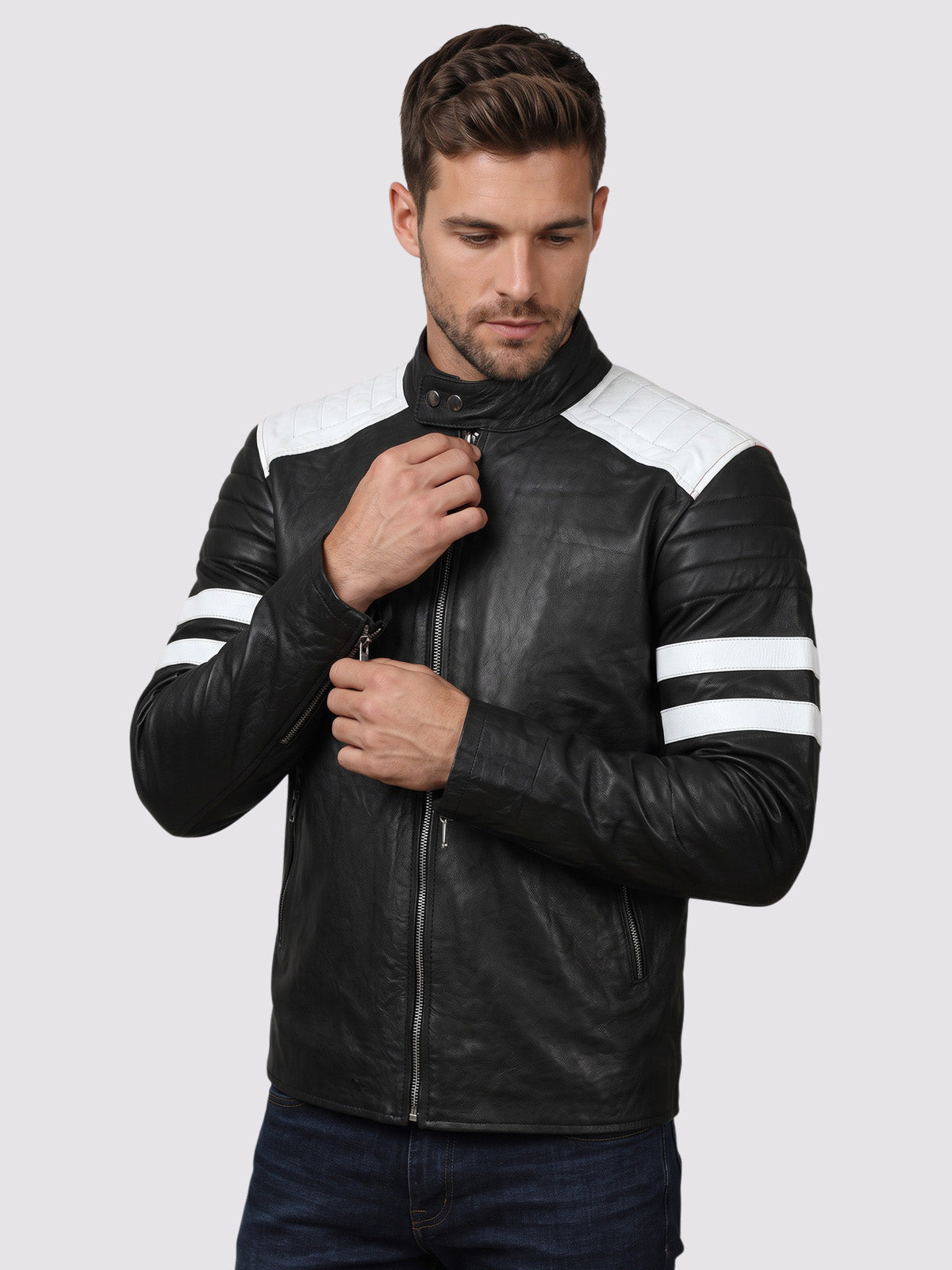 Black & White Leather Jacket