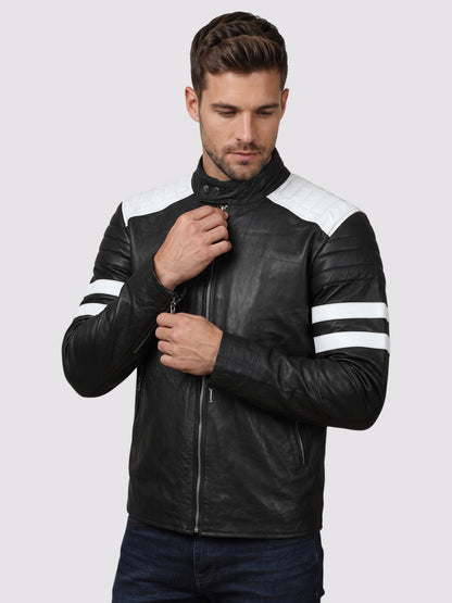 Black & White Leather Jacket