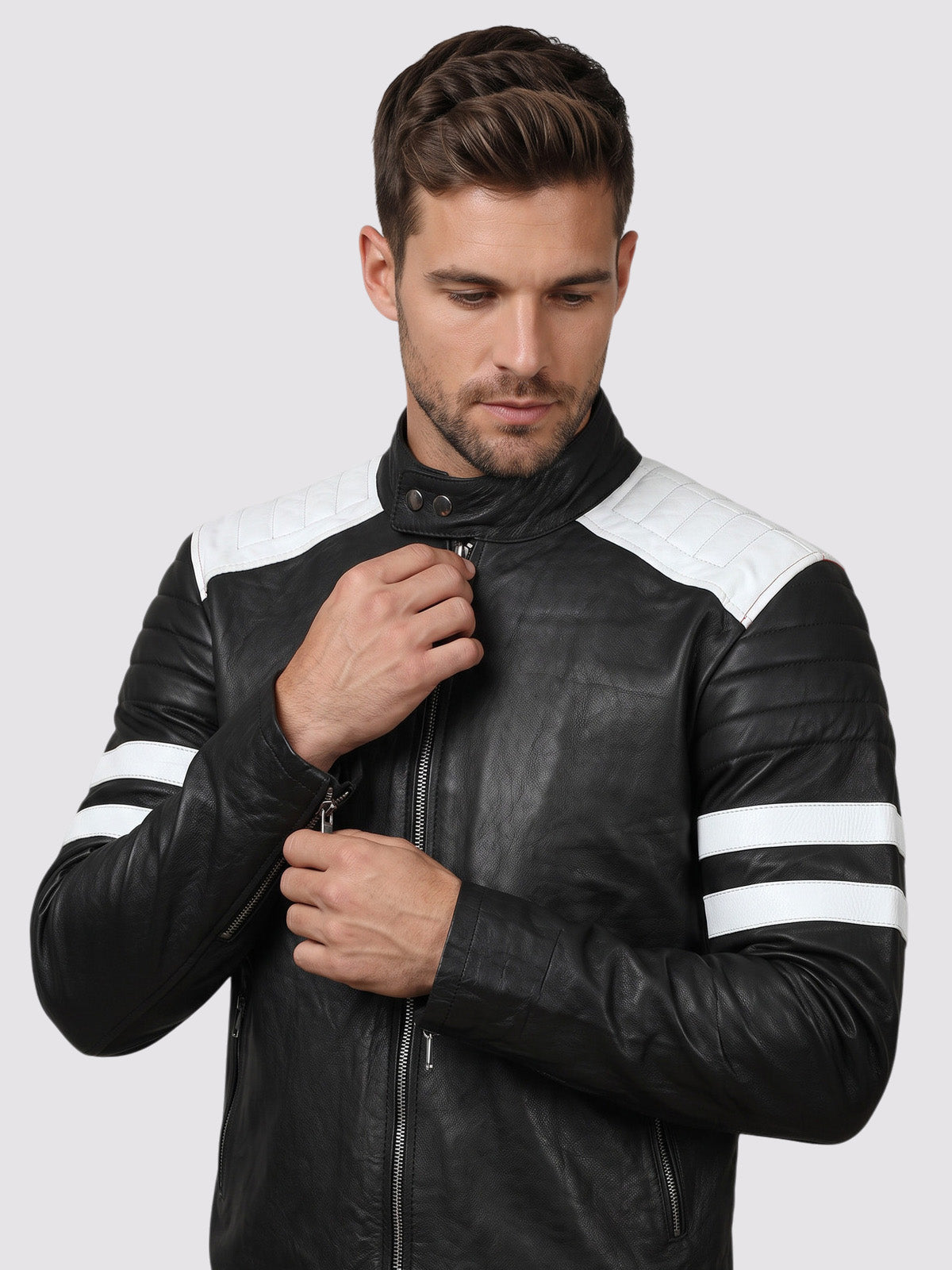 Black & White Leather Jacket
