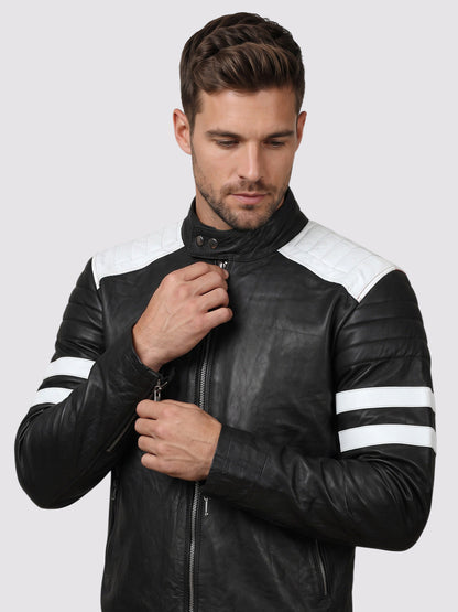 Black & White Leather Jacket