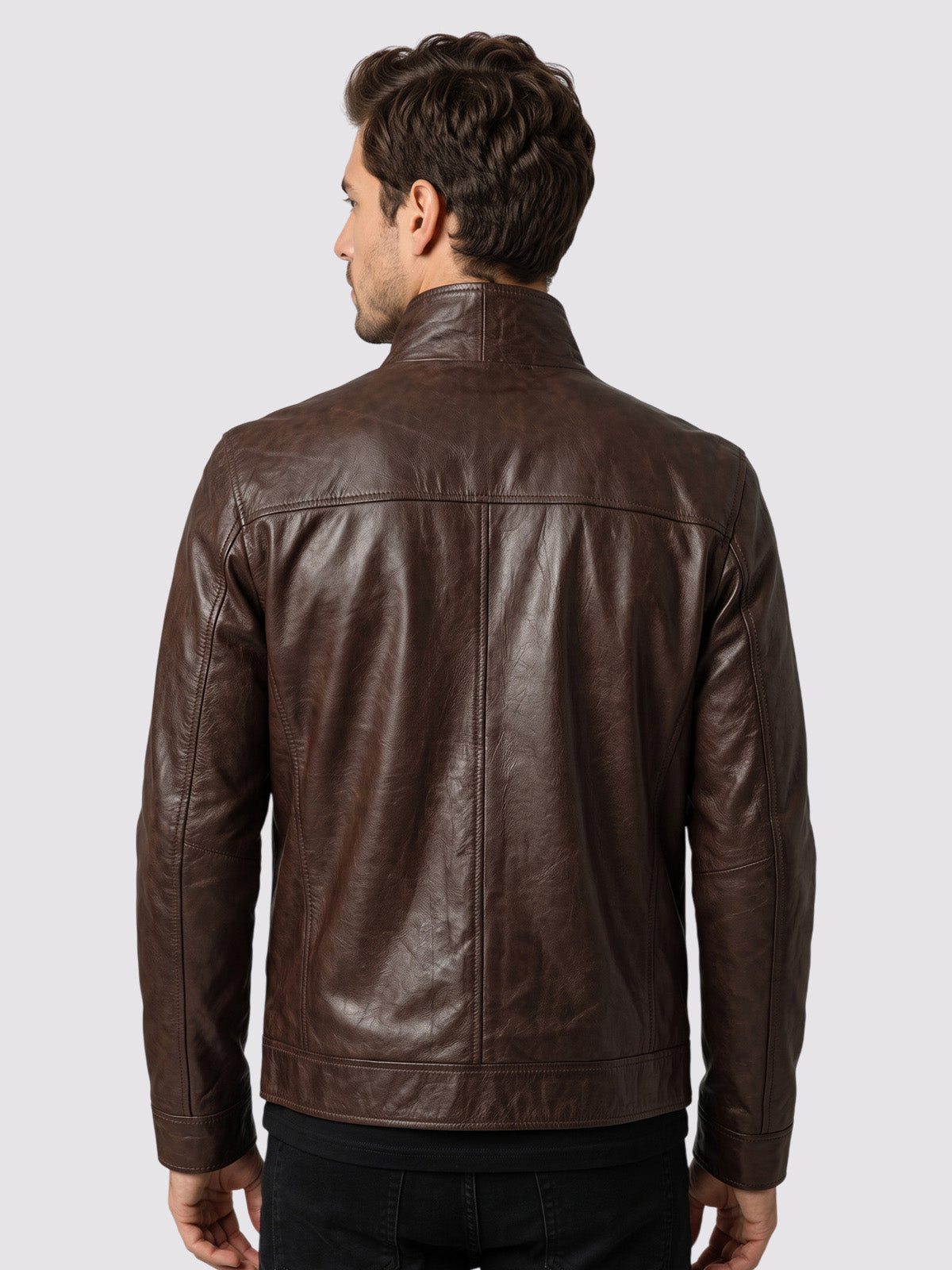 Brown Biker Leather Jacket