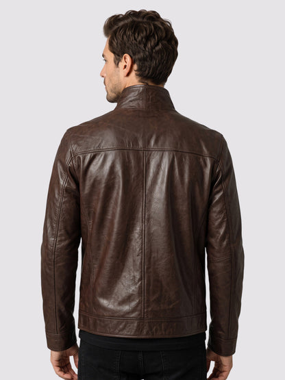 Brown Biker Leather Jacket
