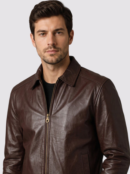 Brown Biker Leather Jacket