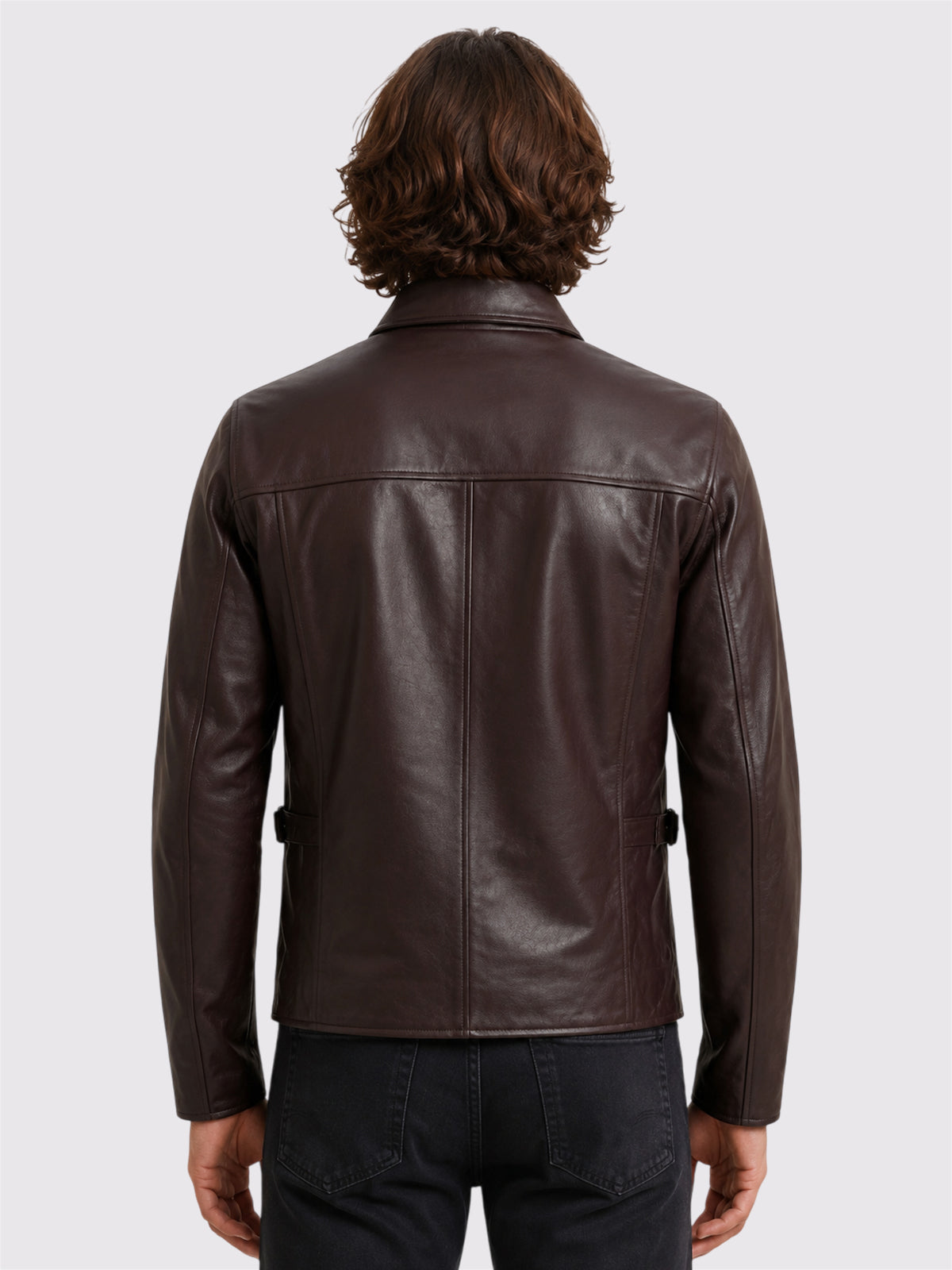 Brown Leather Biker Jacket