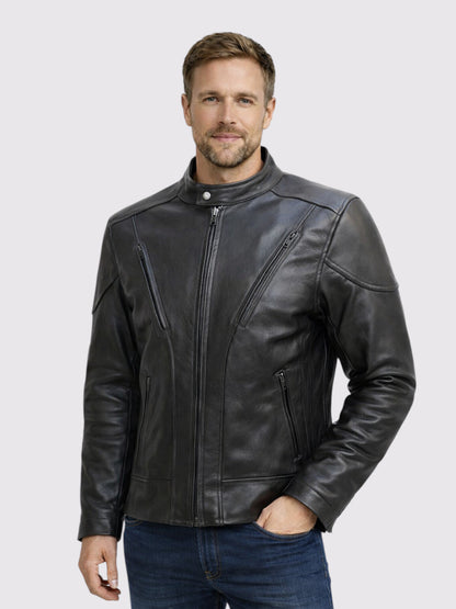 Black Motorcycle Leather Jacket