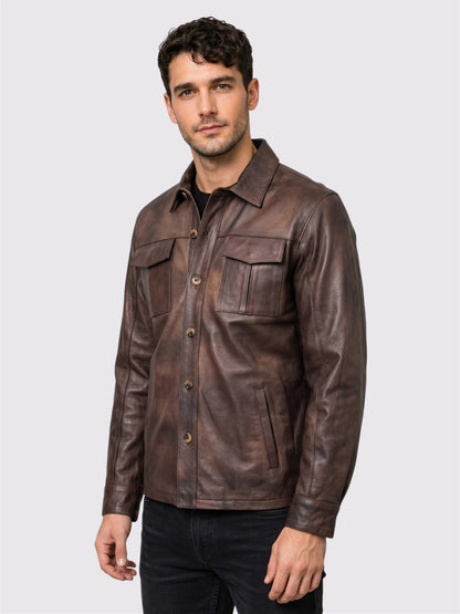 Brown Leather Spring Shirt