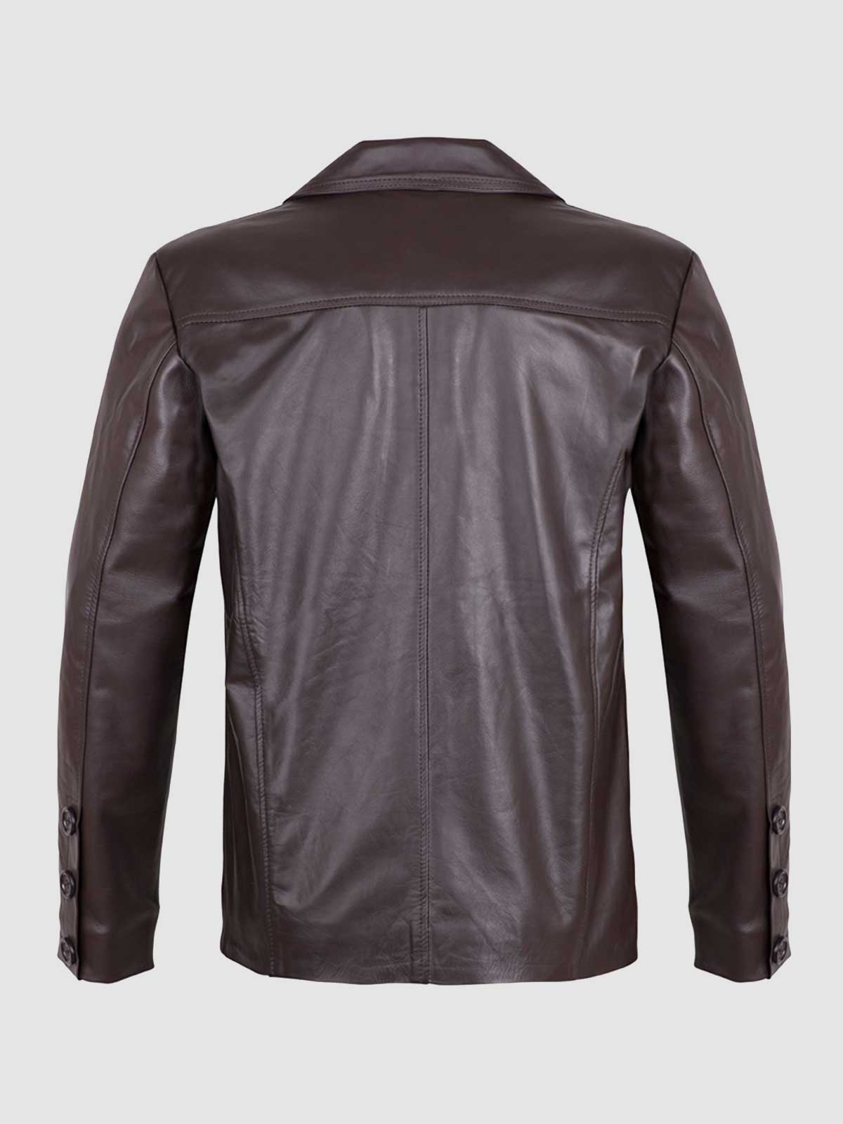 2 Button Brown Leather Blazer
