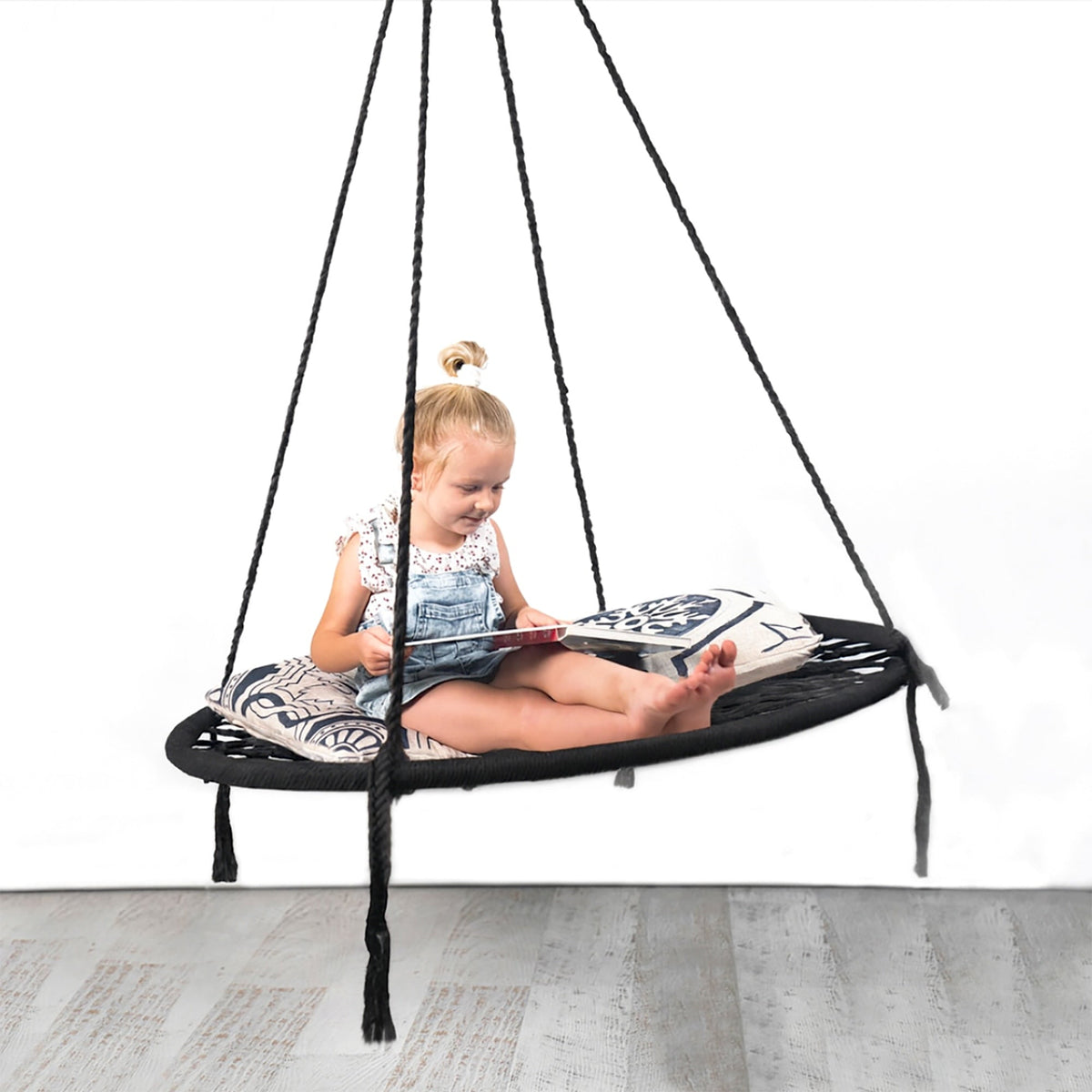 Morocco Macrame Hanging Hammock Swing - Black