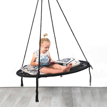 Morocco Macrame Hanging Hammock Swing - Black