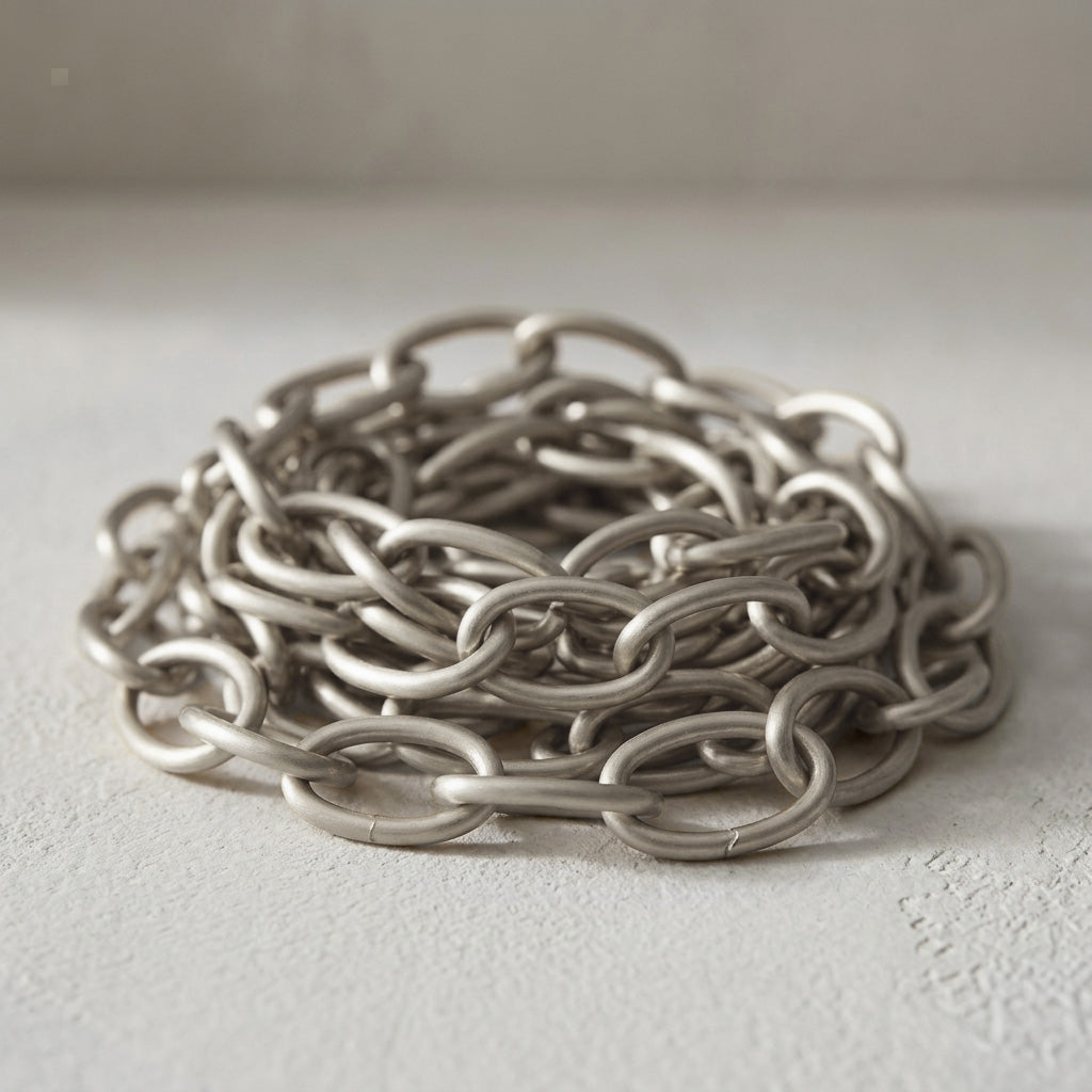50cm Chain Extension Including Carabiner - Brushed Nickel