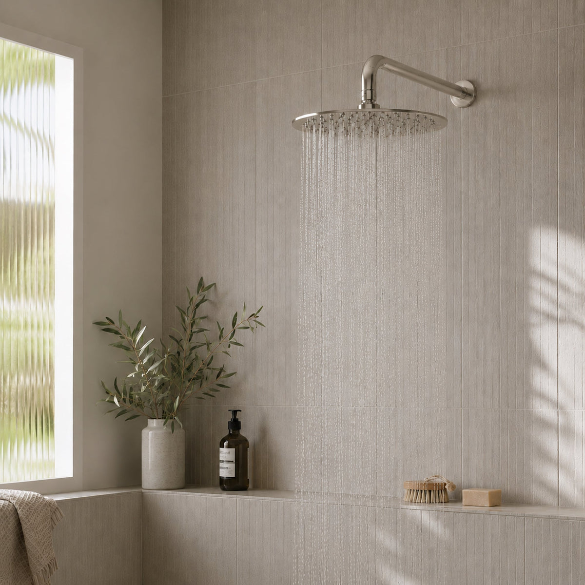 Reno Rainfall Shower System - Brushed Nickel