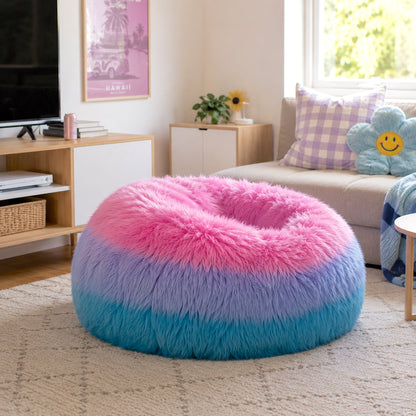 Lush Fur Bean Bag - Unicorn Rainbow Ombre