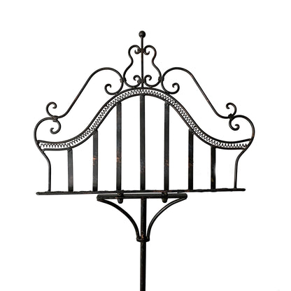 Ornate Metal Music, Book or Menu Stand - Distressed Black