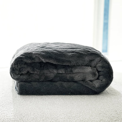 Cloud Plush Soft Throw Blanket - Charcoal Grey