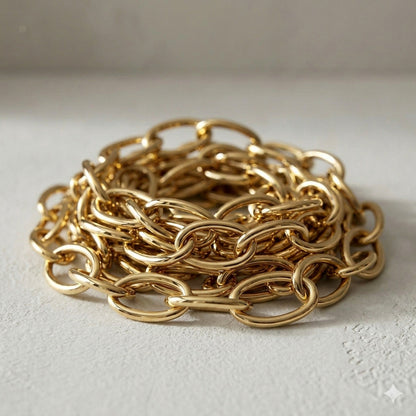 50cm Chain Extension Including Carabiner - Polished Gold