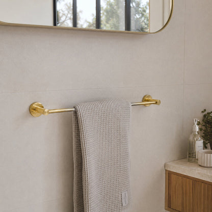 Reno Single Towel Rail - Polished Gold
