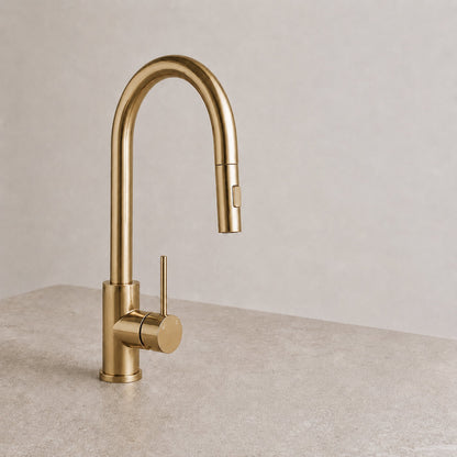 Reno Pull-Out Kitchen Mixer - Polished Gold