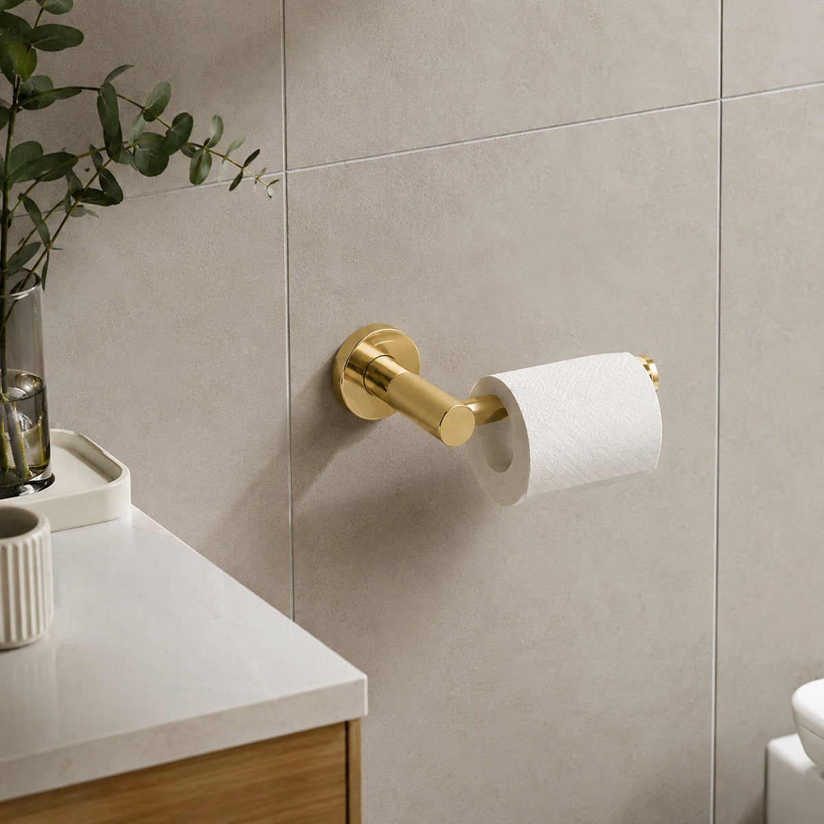 Reno Toilet Roll Holder - Polished Gold