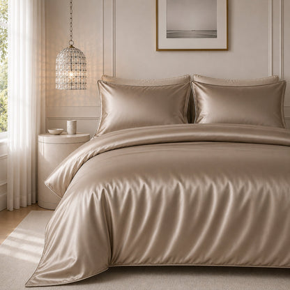 Satin Quilt Cover - Champagne Latte