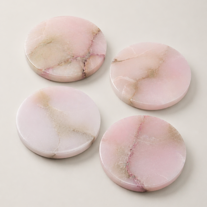 Pink Alabaster Coaster Set