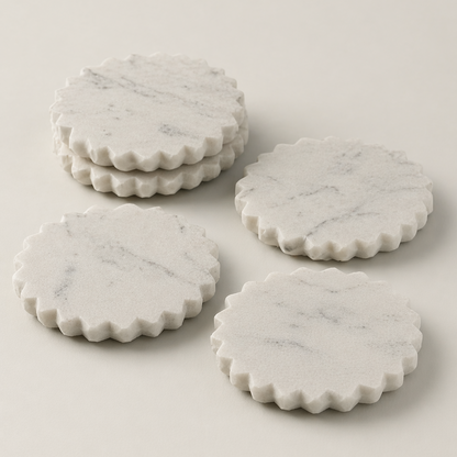 Jagged Edge Marble Coaster Set