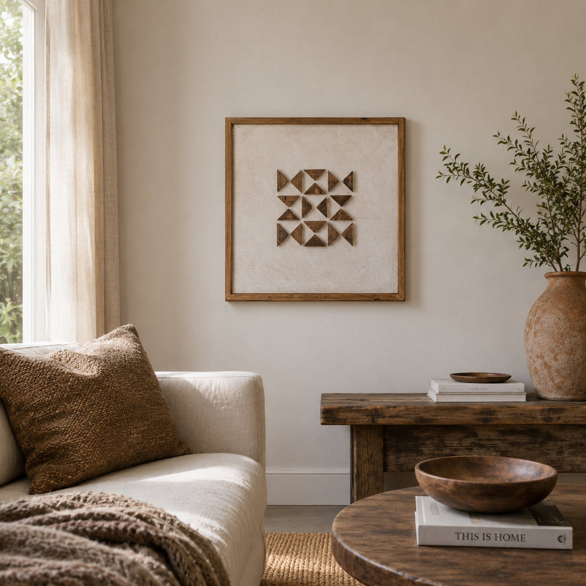 Silhouettes of Elm Square - Ready To Hang Wall Art - 62x62cm