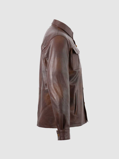 Brown Leather Spring Shirt
