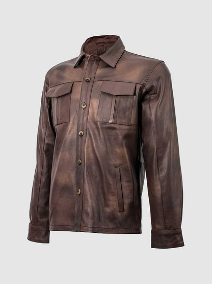 Brown Leather Spring Shirt