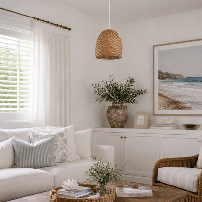 Sunset Rattan Cane Pendant Light