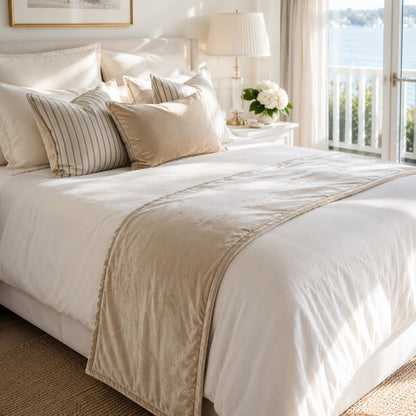 Fur Velvet Bed Runner - Champagne