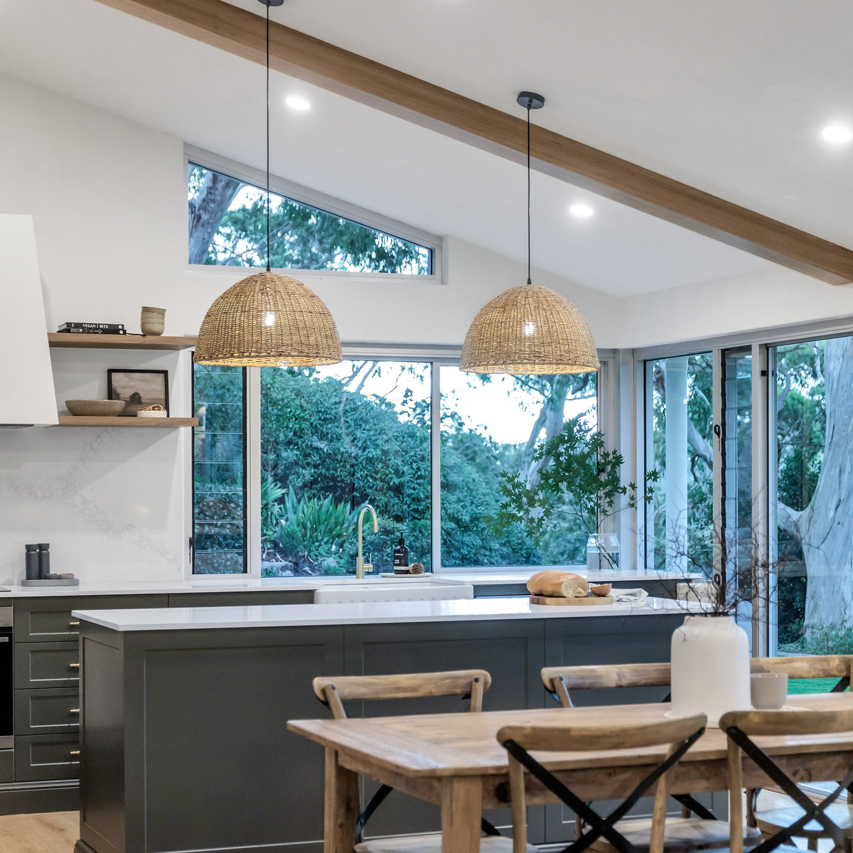 Villa Dome Rope Pendant Light - Natural