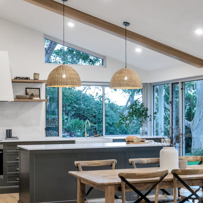Villa Dome Rope Pendant Light - Natural
