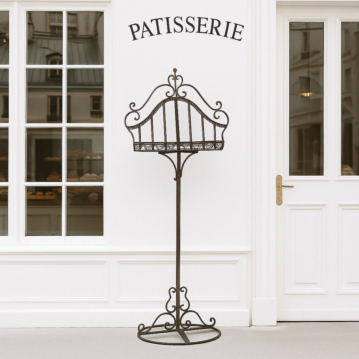 Ornate Metal Music, Book or Menu Stand - Distressed Black