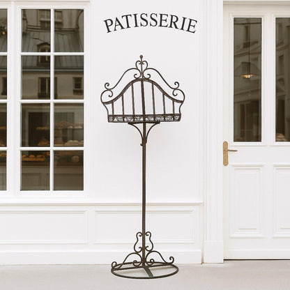 Ornate Metal Music, Book or Menu Stand - Distressed Black