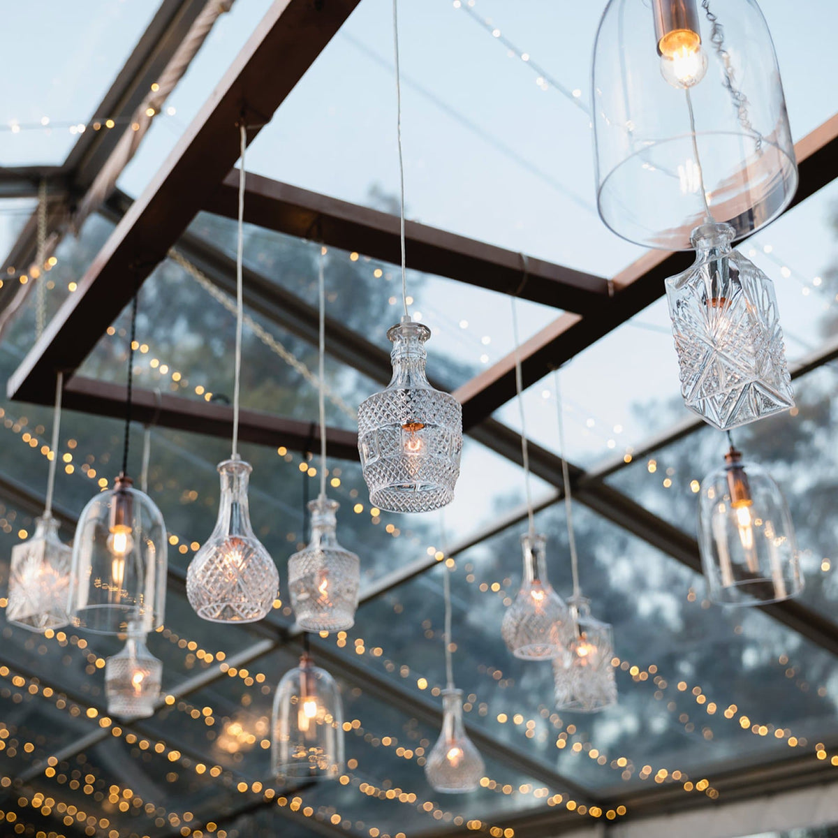 Brandy Wine Decanter Glass Pendant Light