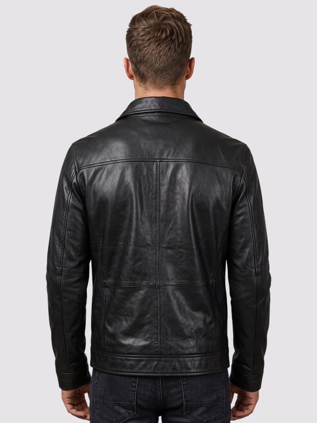 Black Leather Zipper Jacket